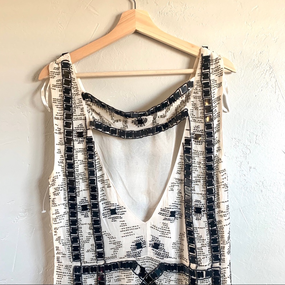 NWOT Free People Speak Easy Sequins Cream Dress - Picture 6 of 7